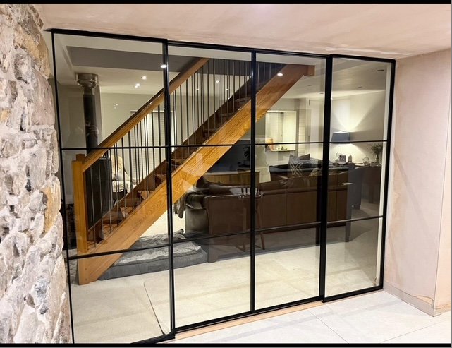 Glass partition staircase feature wall Manchester